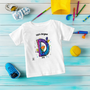 Farbenfrohes Monogramm D – Lustiges und anpassbare Baby T-shirt