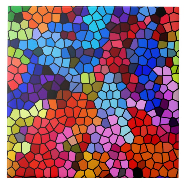 Farbenfrohes Mosaik Fliese (Vorderseite)