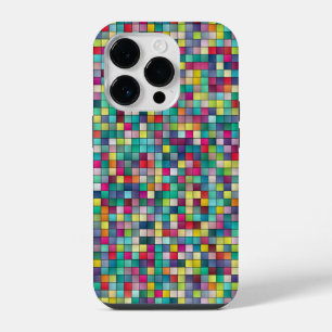 Farbenfrohes Mosaik geometrisches Muster gesprenke iPhone 14 Pro Hülle