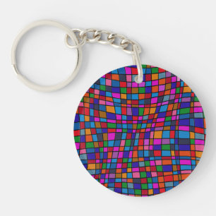 Farbenfrohes Mosaikfliesenmuster Schlüsselanhänger