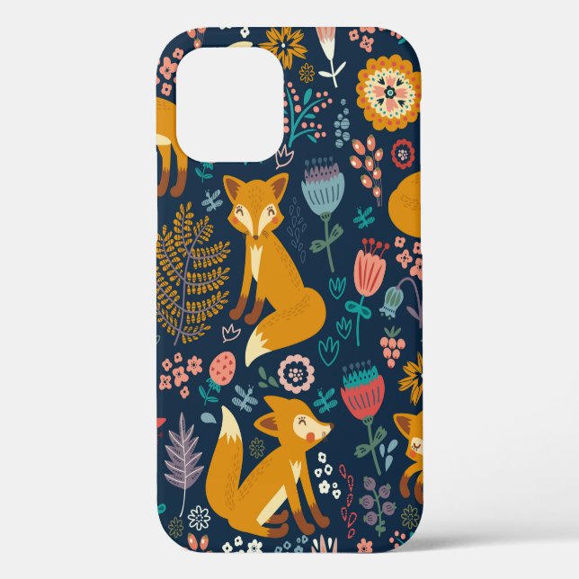 Farbenfrohes Muster mit einem Fuchsfox,Muster,Wald Case-Mate iPhone Hülle (Rückseite)