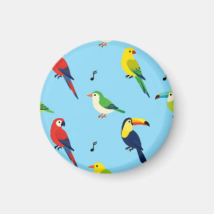 Farbenfrohes Muster tropischer Vögel Magnet
