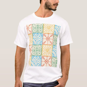 Farbenfrohes nahtloses Fliesenmuster im Stil von A T-Shirt