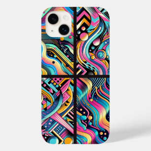 Farbenfrohes Neon-Helles Abstraktes 90er Musterdru Case-Mate iPhone 14 Plus Hülle