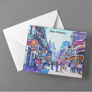 Farbenfrohes New Orleans Louisiana French Quarter Postkarte