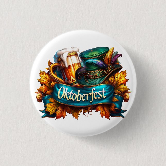Farbenfrohes Oktoberfest  Button (Vorderseite)