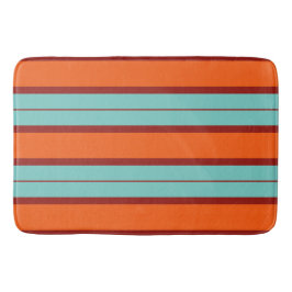 farbenfrohes orange & rotes blaues Streifenmuster Badematte