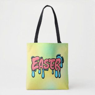 Farbenfrohes Ostern-Drip-Text-Graffiti-Style-Desig