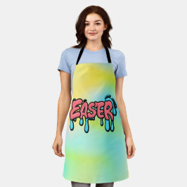 Farbenfrohes Ostern-Drip-Text-Graffiti-Style-Desig Schürze