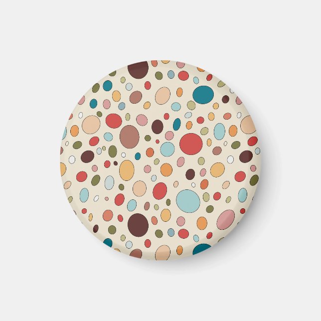 Farbenfrohes Oval-icious Muster Magnet (Vorne)