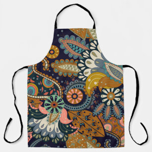 Farbenfrohes Paisley: Blumige indische Tapete. Schürze