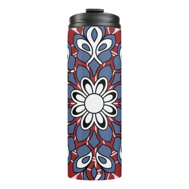 Farbenfrohes Paisley-Boho-Muster-Tassendesign Thermosbecher (Vorderseite)