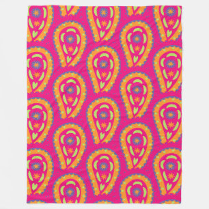 Farbenfrohes Paisley Fleecedecke