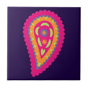 Farbenfrohes Paisley Fliese
