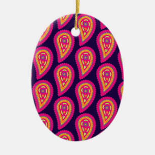 Farbenfrohes Paisley Keramik Ornament
