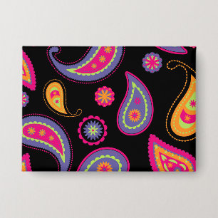 Farbenfrohes Paisley-Muster Button