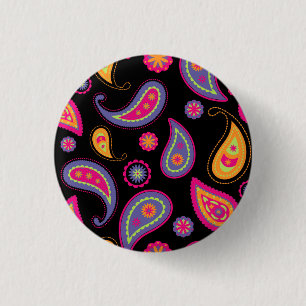 Farbenfrohes Paisley-Muster Button