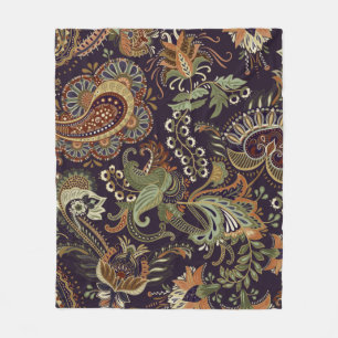 Farbenfrohes Paisley-Muster. Ethnisches Vintage-Wa Fleecedecke