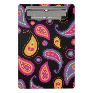 Farbenfrohes Paisley-Muster Mini Klemmbrett