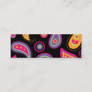 Farbenfrohes Paisley-Muster Mini Visitenkarte
