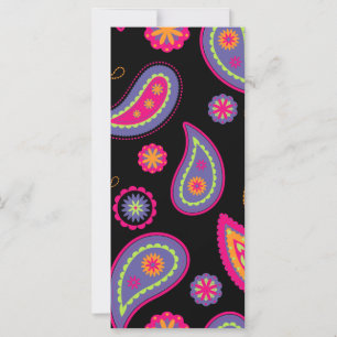Farbenfrohes Paisley-Nahtlosmuster Karte
