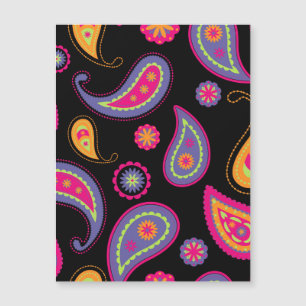 Farbenfrohes Paisley-Nahtlosmuster Magnetkarte