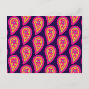 Farbenfrohes Paisley Postkarte
