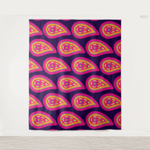 Farbenfrohes Paisley Wandteppich