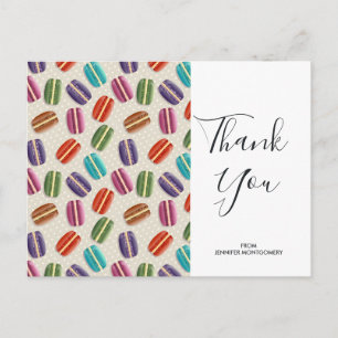 Farbenfrohes Pariser Macarons-Muster Geburtstag Da Postkarte