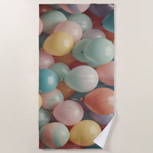 Farbenfrohes Partyballons Muster  Strandtuch