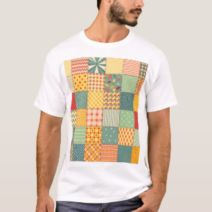Farbenfrohes Patchwork: abstrakte nahtlose Ornamen T-Shirt