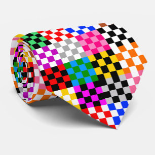 Farbenfrohes Patchwork Karomuster Design Krawatte
