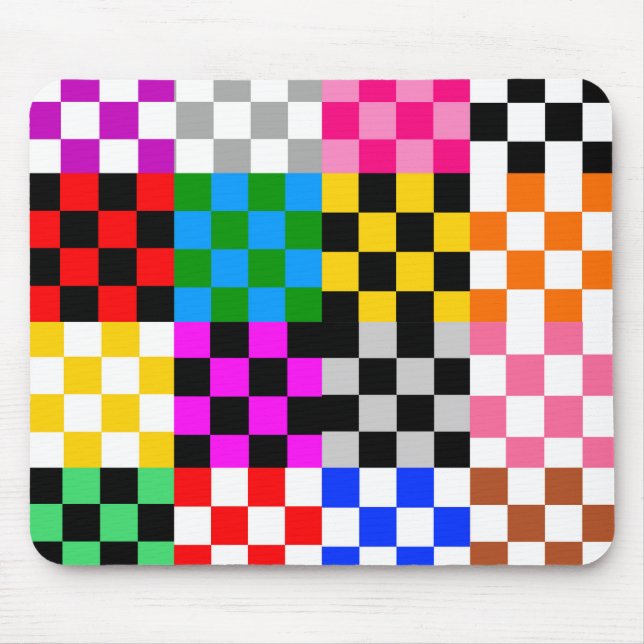 Farbenfrohes Patchwork Karomuster Design  Mousepad (Vorne)