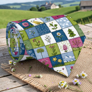 Farbenfrohes Patchwork-Muster individuell anpassba Krawatte