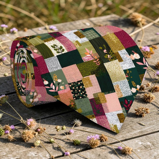 Farbenfrohes Patchwork-Muster individuell anpassba Krawatte (Von Creator hochgeladen)
