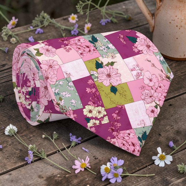 Farbenfrohes Patchwork-Muster individuell anpassba Krawatte (Von Creator hochgeladen)