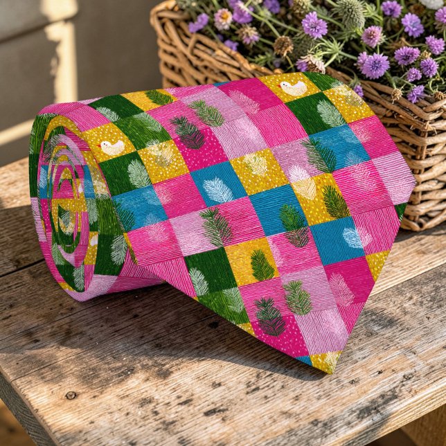 Farbenfrohes Patchwork-Muster individuell anpassba Krawatte (Von Creator hochgeladen)