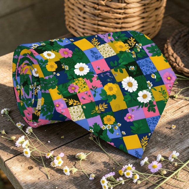 Farbenfrohes Patchwork-Muster individuell anpassba Krawatte (Von Creator hochgeladen)
