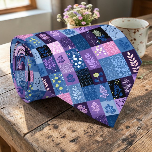 Farbenfrohes Patchwork-Muster individuell anpassba Krawatte (Von Creator hochgeladen)