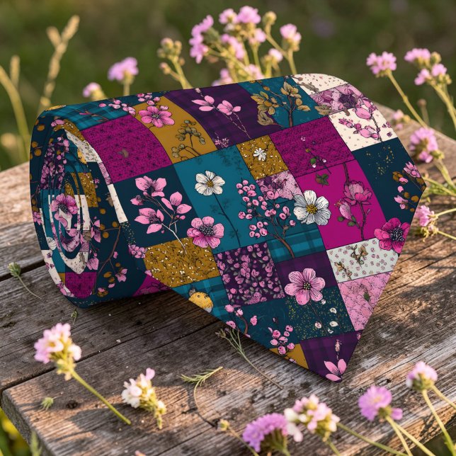 Farbenfrohes Patchwork-Muster Individuelle Krawatt Krawatte (Von Creator hochgeladen)