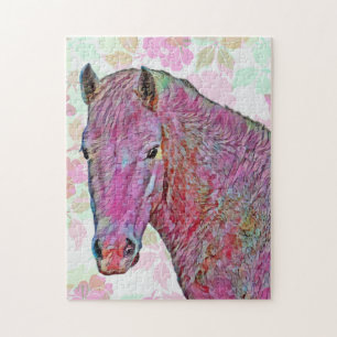 Farbenfrohes Pferd Kunst Muster Puzzle