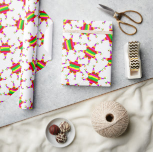 Farbenfrohes Piñata-Geschenkpapier für Las Posadas Geschenkpapier