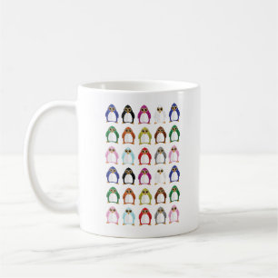 Farbenfrohes Pinguin-Muster – Süßes Regenbogen-Tie Kaffeetasse