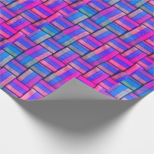 Farbenfrohes Pink Lila Blau Retro Vintage Geometri Geschenkpapier