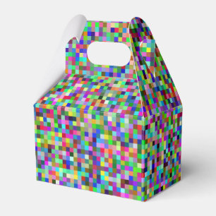 Farbenfrohes Pixelquadrat-Hintergrundmuster Geschenkschachtel
