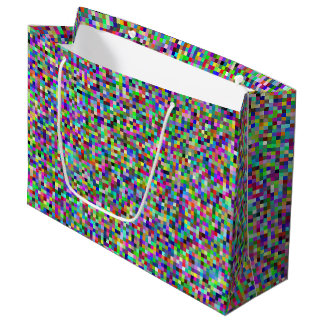 Farbenfrohes Pixelquadrat-Hintergrundmuster Große Geschenktüte