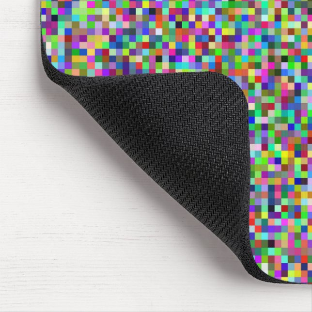 Farbenfrohes Pixelquadrat-Hintergrundmuster Mousepad (Ecke)