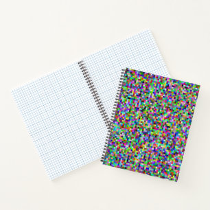 Farbenfrohes Pixelquadrat-Hintergrundmuster Notizbuch