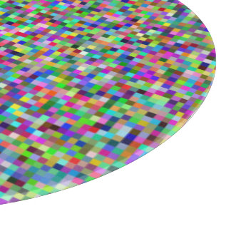 Farbenfrohes Pixelquadrat-Hintergrundmuster Schneidebrett