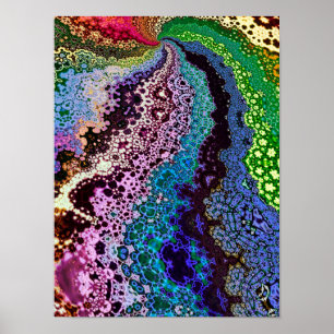 Farbenfrohes psychedelisches Fraktal Poster